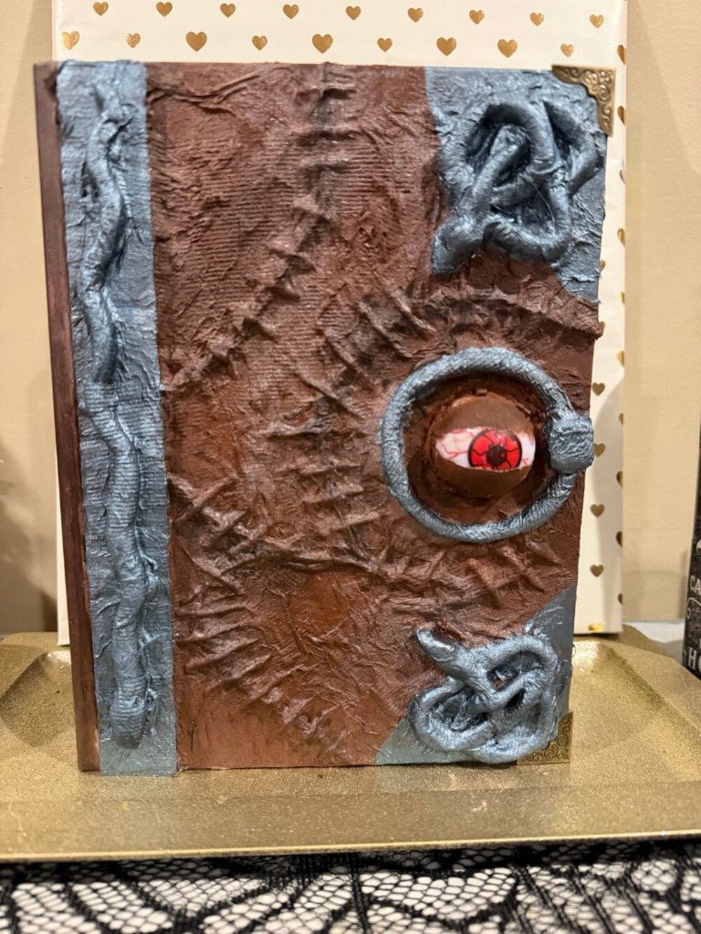 Handmade Hocus Pocus Inspired Spellbook Recipe Book - Light-Up Eye